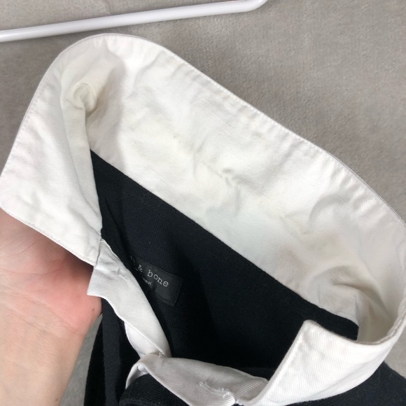 Rag & Bone Rugby Lace Polo Shirt Women’s S Black Edgy Chic Dark Academia - Picture 5 of 8